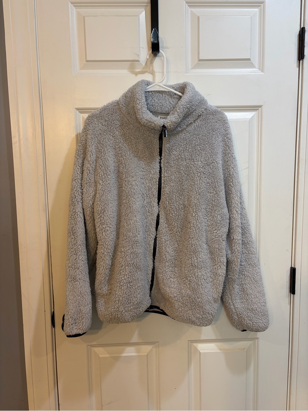 Victoria’s Secret PINK Cozy Neutral Sherpa Zip-Up Jacket - Light Gray